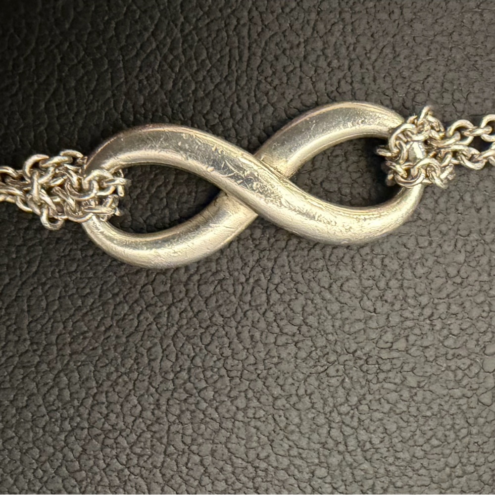 Tiffany & Co. Infinity Double Chain Bracelet 925 Sterling Silver – 7” - Picture 4 of 10